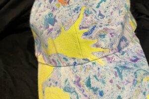 Marbled Adjustable Baseball Hat with Moon and Swirls