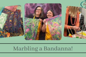 Marbling a Bandanna June 26th from 7:00 to 9:00 (Taught by Stephanie, Classroom A and B, Starting at $24.99)