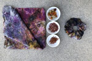 Natural Dye Silk Bandana Class,  May 19th 1:00pm-3:30pm (taught by Roxanne, studio A and B, $42)