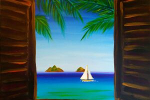 Paint Night: Cupcakes & Canvas “Through the Window” on February 28th from 6 to 8pm (Taught by Charis, Classroom A and B, $33) Ages 9 & up