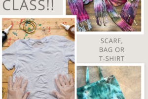 Dye a Scarf, Bag or T-Shirt Workshop on December 14th from 3:00pm to 4:00pm (Taught by Stephanie, Classroom A and B, $19)