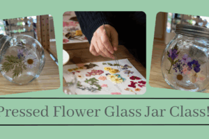 Pressed Flower on 2 Glass Jars Class on July 11th from 5:00 to 6:00 (Taught by Stephanie, Classroom A and B, $39)