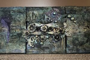 A Journey into Mixed Media Art on June 7th from 12:00-4:00 (taught by Jackie, classroom A & B, $65.00-$125.00