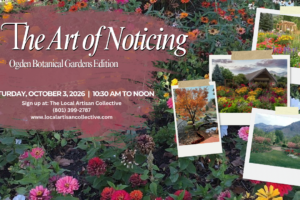The Art of Noticing: Ogden Botanical Gardens Edition, October 3rd from 10:30am to Noon (Taught by KC, Ogden Botanical Gardens, $16) Adults and Teens